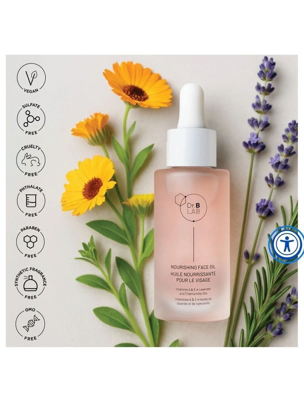 Dr B Lab Nourishing Face Oil Lavender Chamomile Vitamins A E New In Box